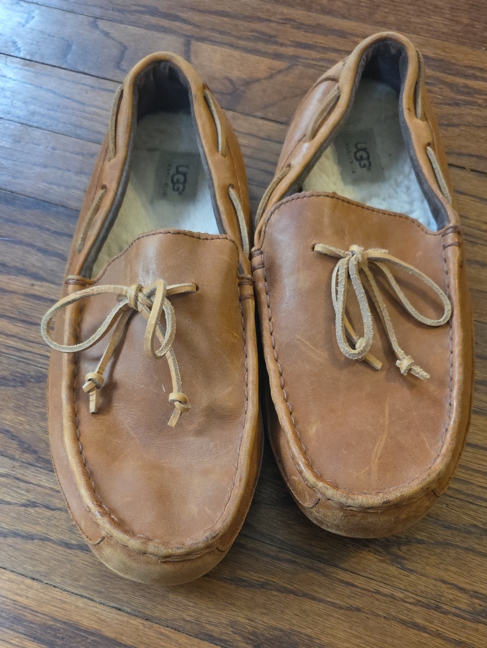 UGG Men's Tan Leather Moccasin Loafers